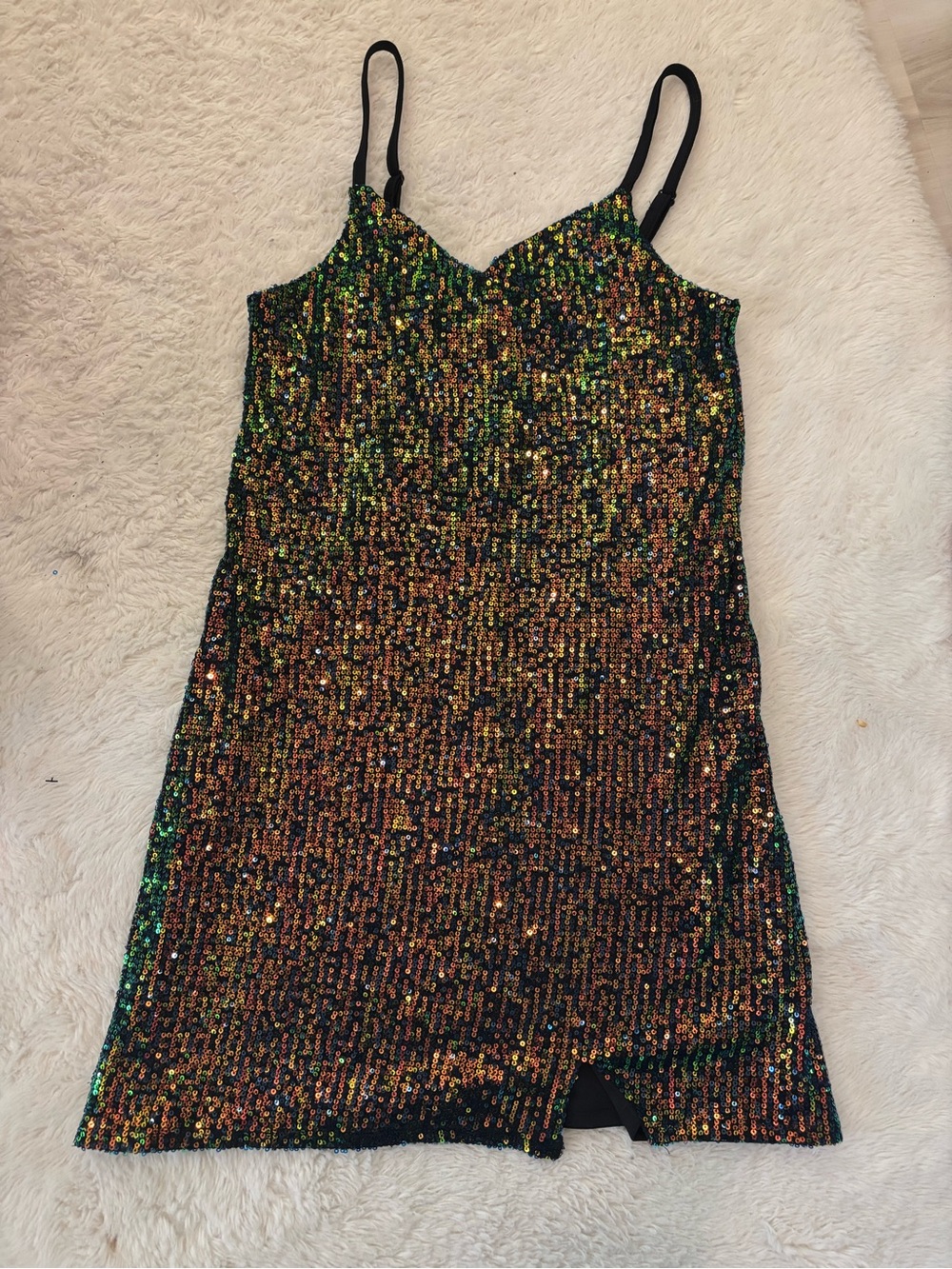 art class Black Sequin Top with Multicolor Sparkle